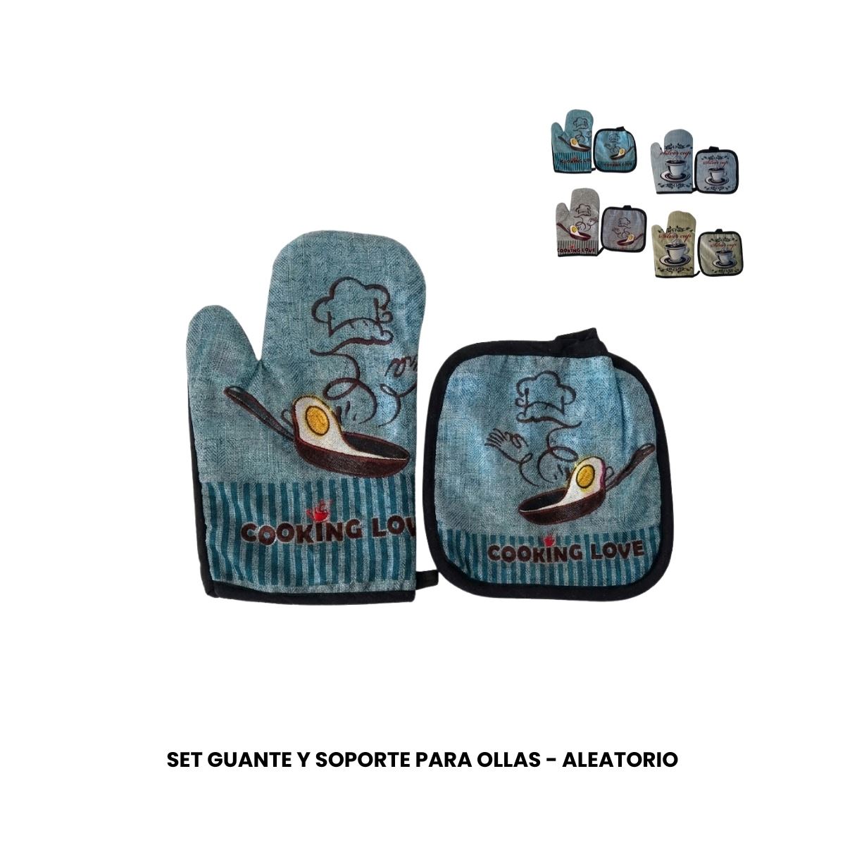 SET GUANTE Y SOPORTE PARA OLLAS - ALEATORIO