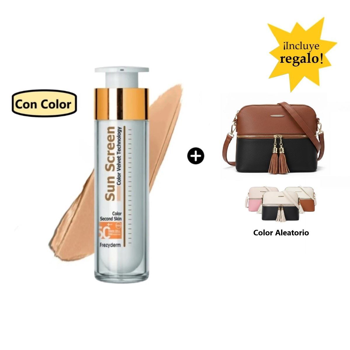 Frezyderm Sunscreen Color Face 50Ml + Cartera Bolso Aleatorio