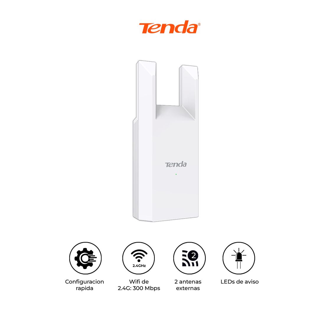 Extensor WiFi Tenda A9 N300 Repetidor AP Blanco