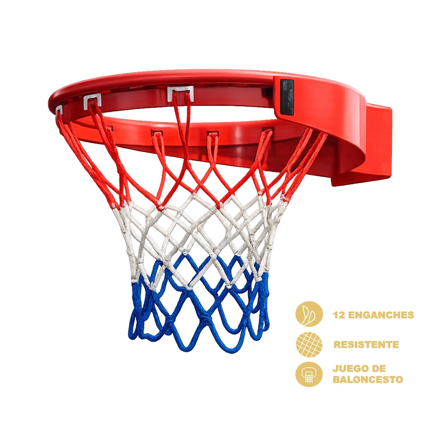 ARO DE BÁSQUET PROFESIONAL ACERO SÓLIDO 45CM DE DIÁMETRO MEDIDA OFICIAL