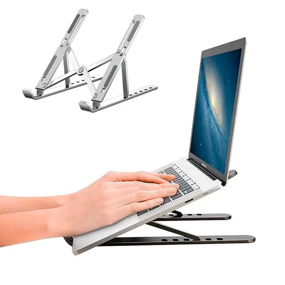 Stand para Laptop Plegable Portátil Soporta hasta 15.6 pulg. Gris NB