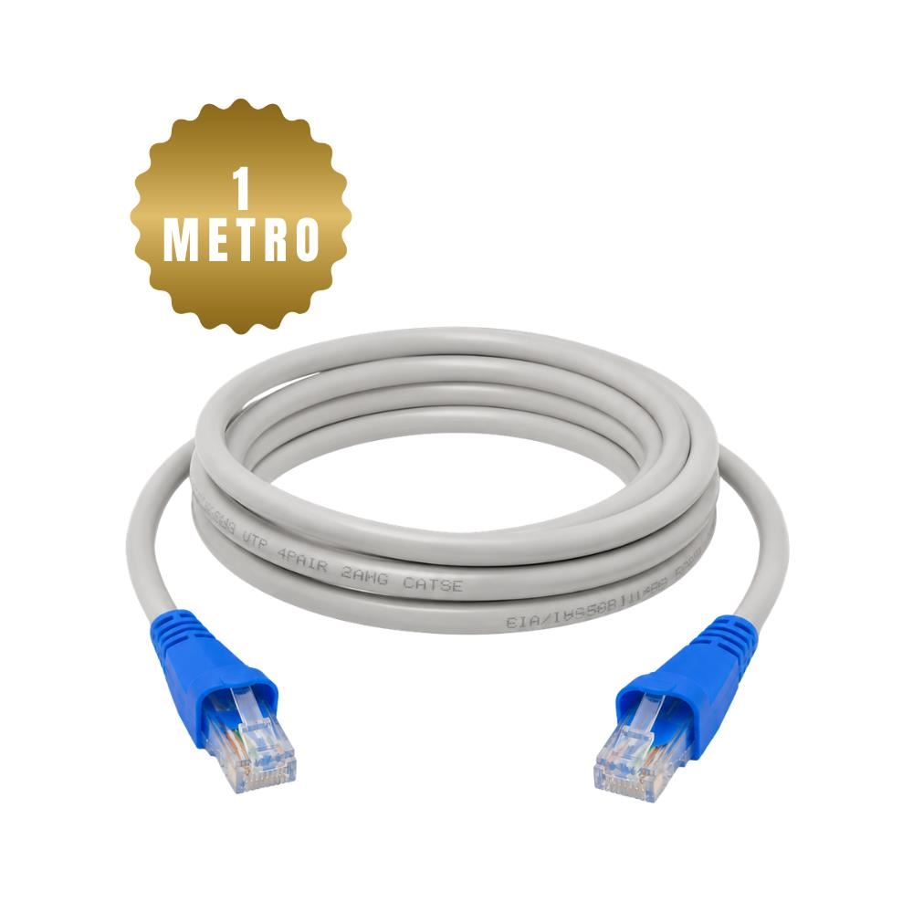 Cable De Red Internet Ethernet Rj45 Cat-5E de 1 Metro Gris