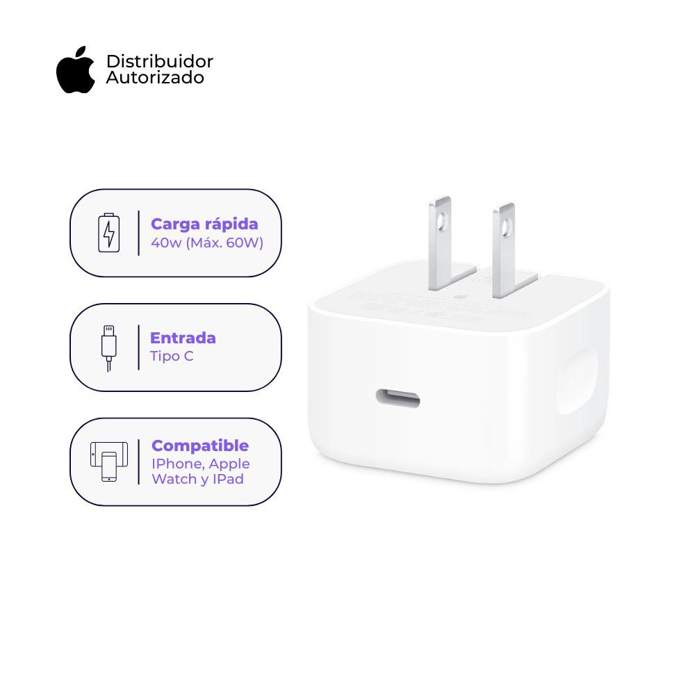Adaptador Apple de Carga dinámico de 40 W (máx. 60 W) - Blanco