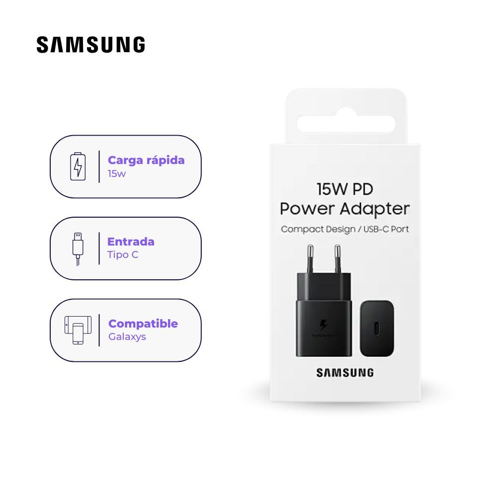 Adaptador Samsung de carga rápida USB-C (15W)