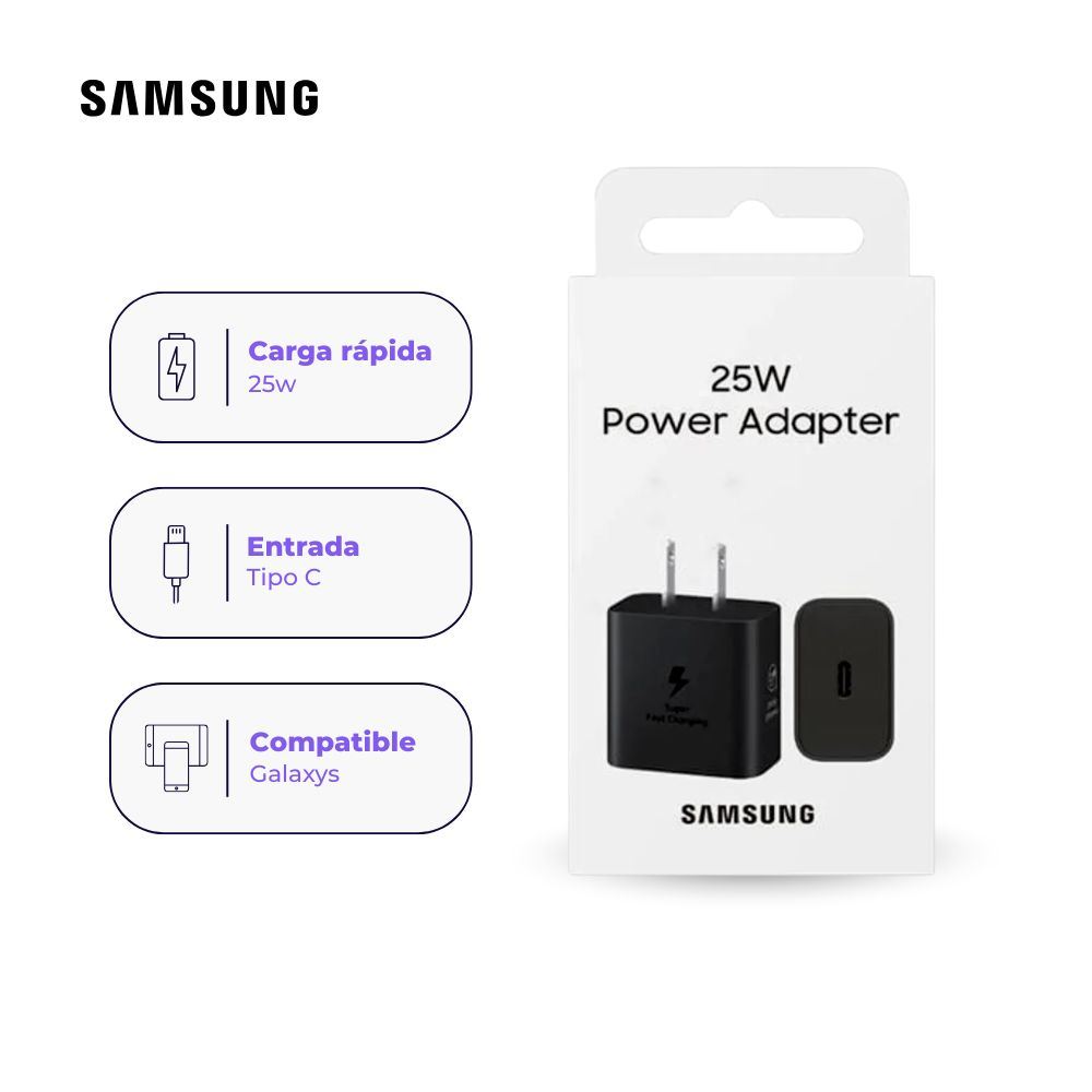 Cargador de pared Samsung de carga rápida USB-C (25W)