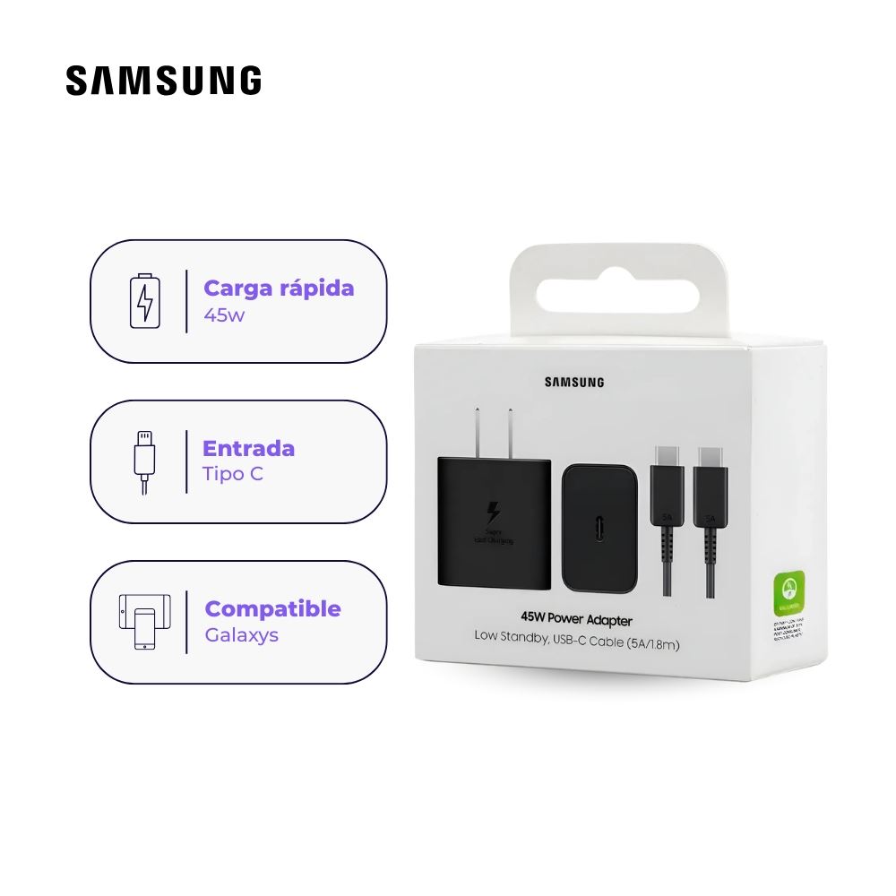 Cargador de pared Samsung de carga rápida USB-C (45W)
