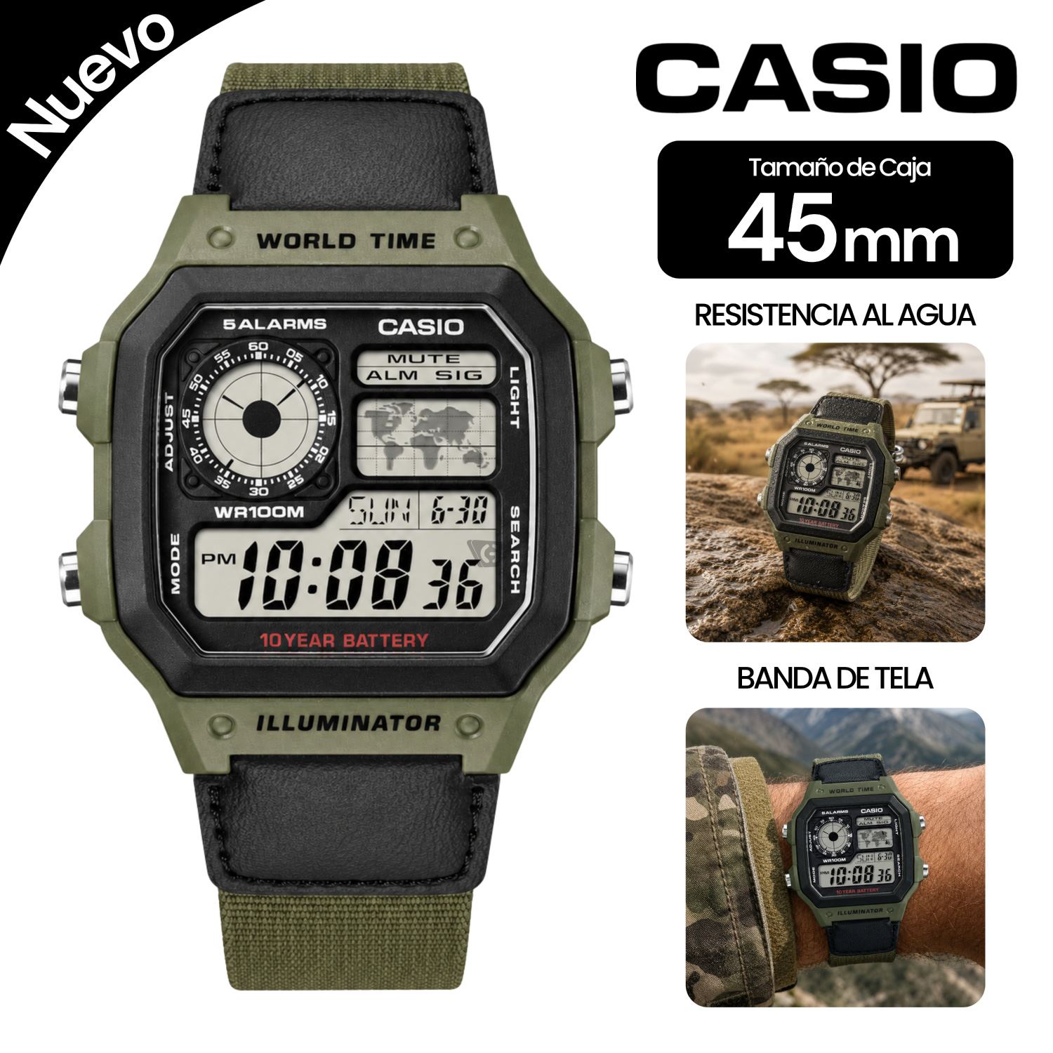 Reloj Casio Para Hombre AE-1200WHB-3BV