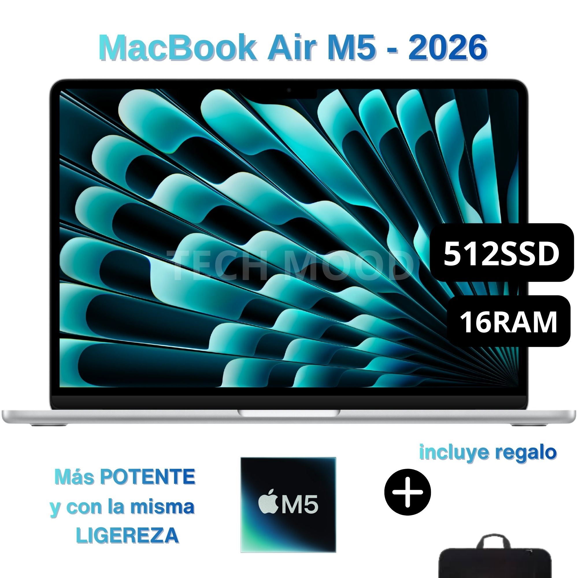 MacBook Air Apple de 13" | Chip M5 | 16GB RAM + 512GB SSD | Teclado Inglés - Silver