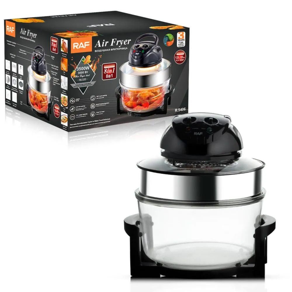 Freidora De Aire Halógena 8 En 1 3500w | 17 Litros Negro