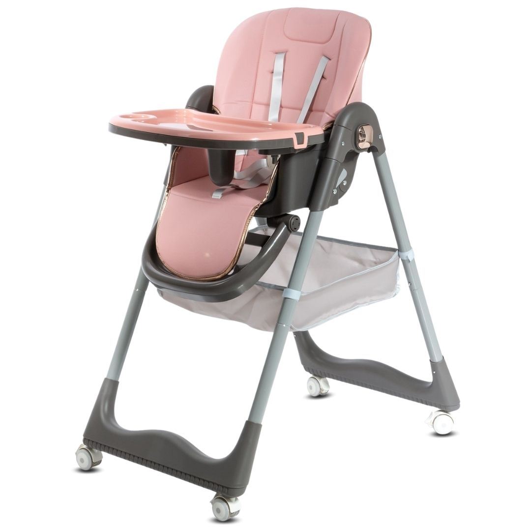 Silla de Comer Plegable «ALAI» con Rueditas Pink