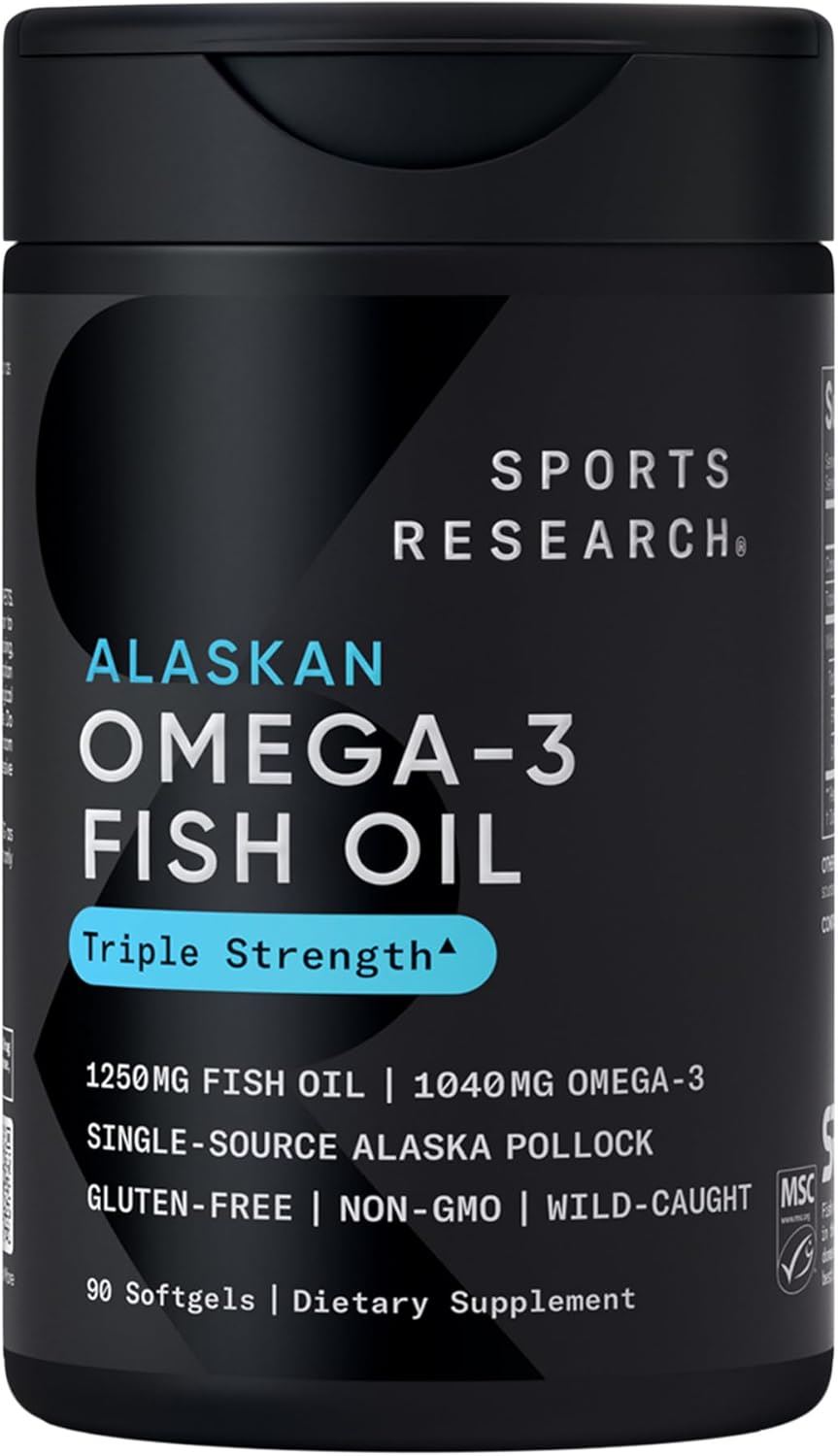 Sport Research Alaskan Omega 3 Fish Oil Triple Strength 1040mg (90 softgels)