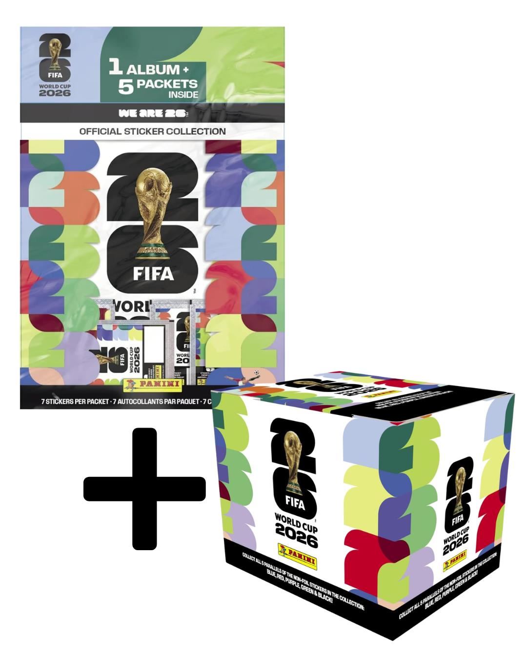 Mundial FIFA 2026 Combo Álbum Mundial Panini + 1 pack de 50 sobres (350 figuras)