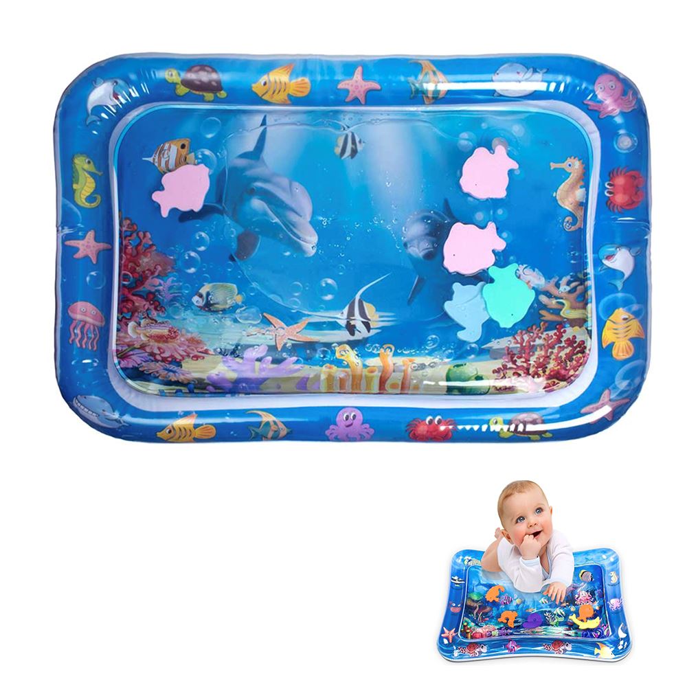 Alfombra inflable delfin azul estimulante para bebe