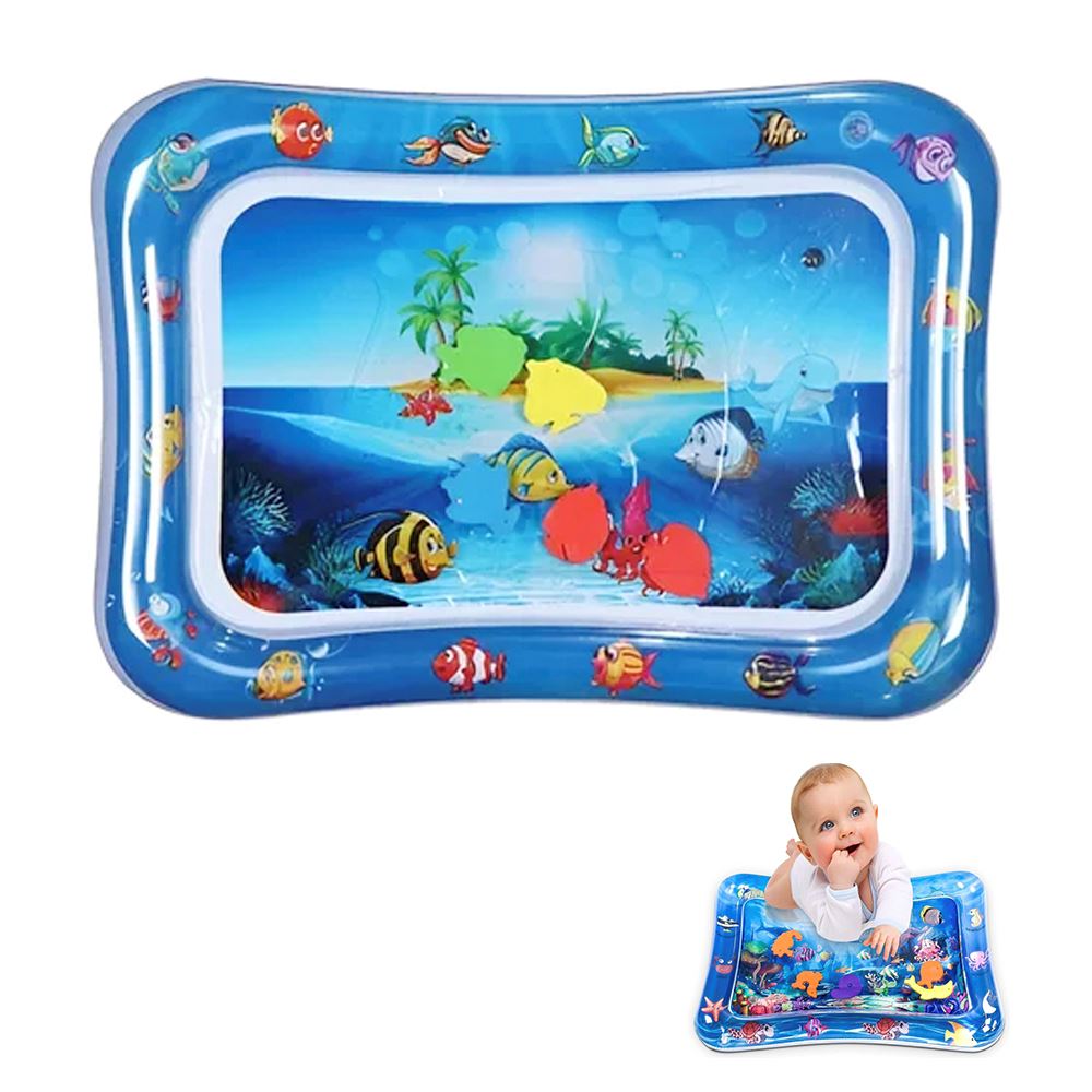 Alfombra inflable isla azul estimulante para bebe