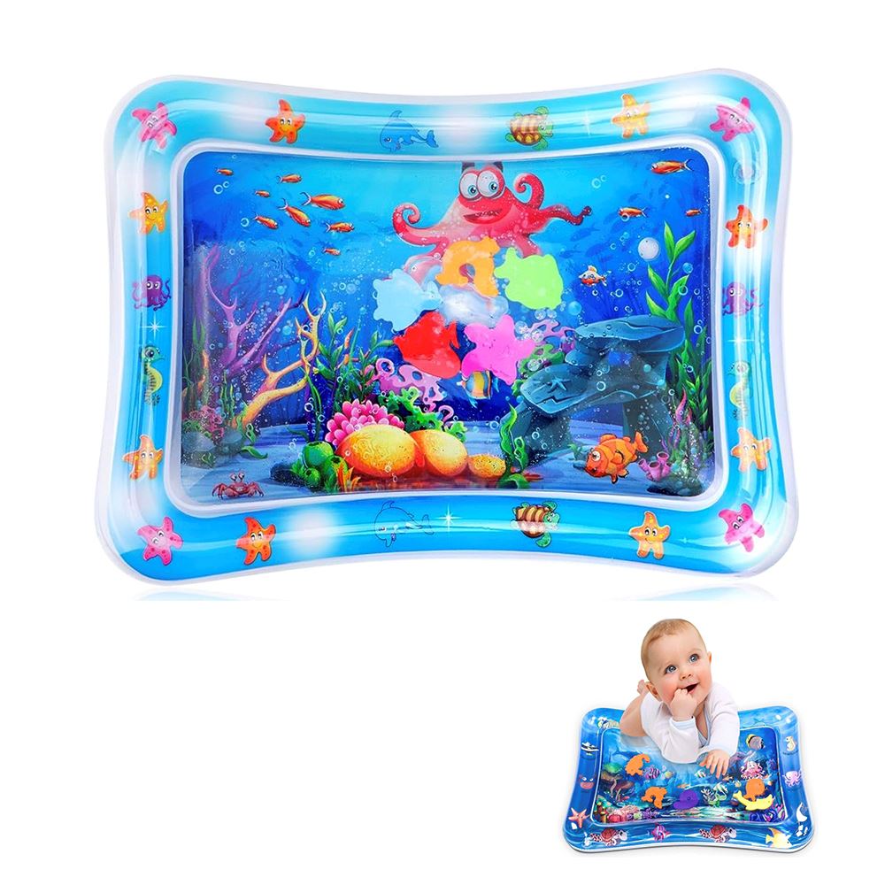 Alfombra inflable azul pulpo estimulante para bebe