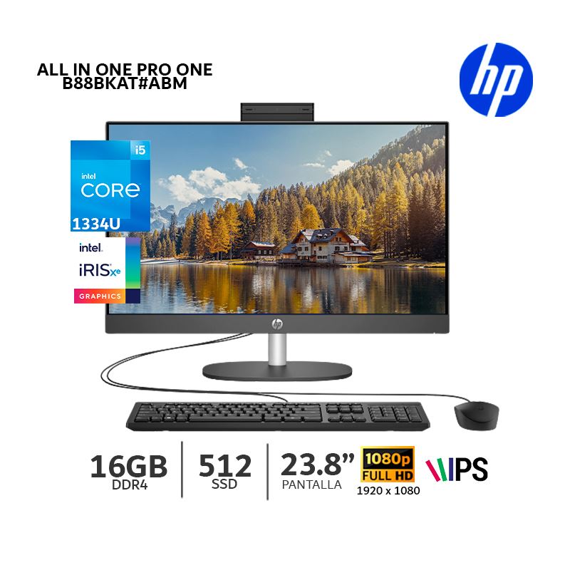 AIO HP ProONE 240 G10 Ci5-1334U Turbo 4.60/ 16Gb Ram/ 512Gb SSD/ 23.8"(B88BKAT)