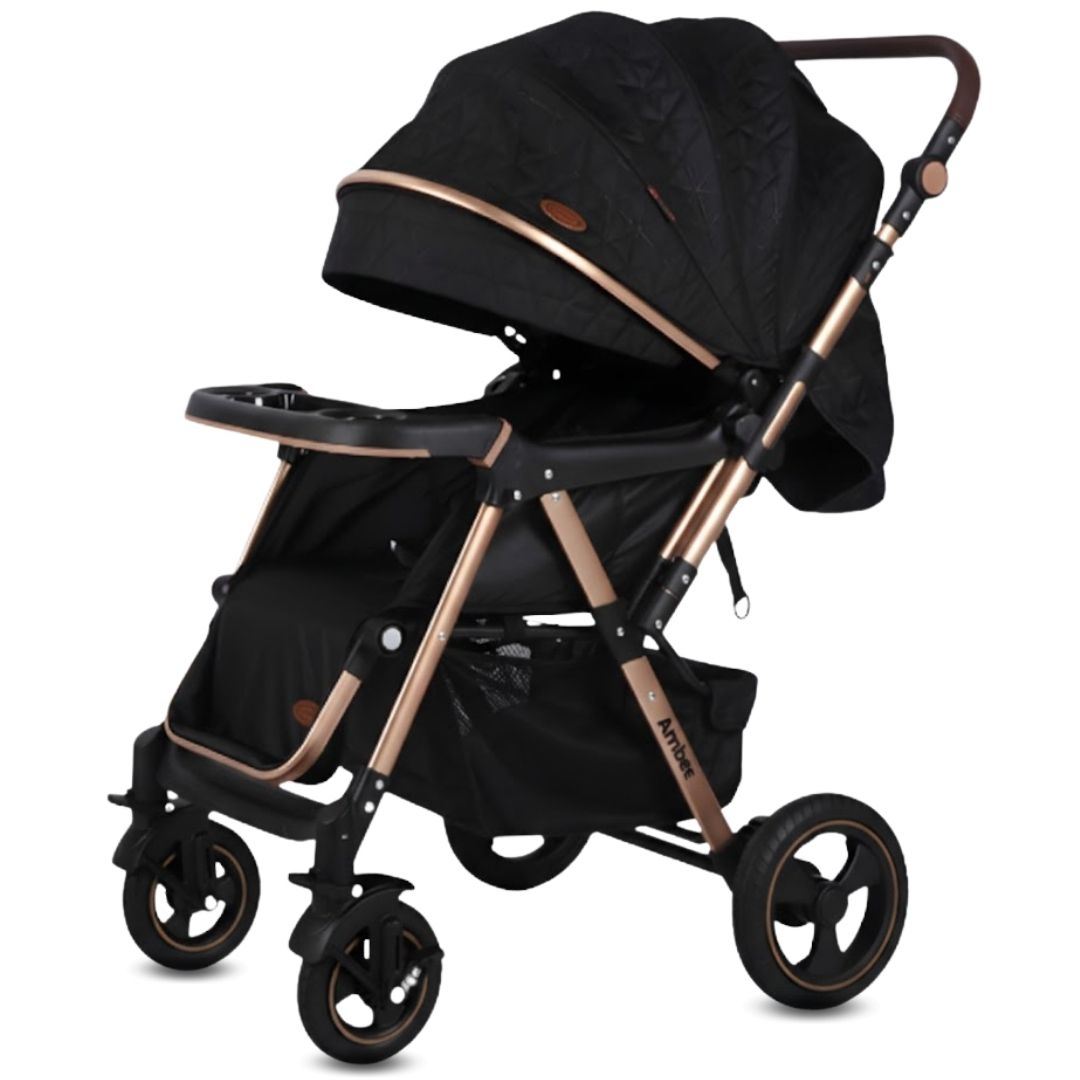 Coche Cuna de Lujo «AMBER» Mango Reversible Black