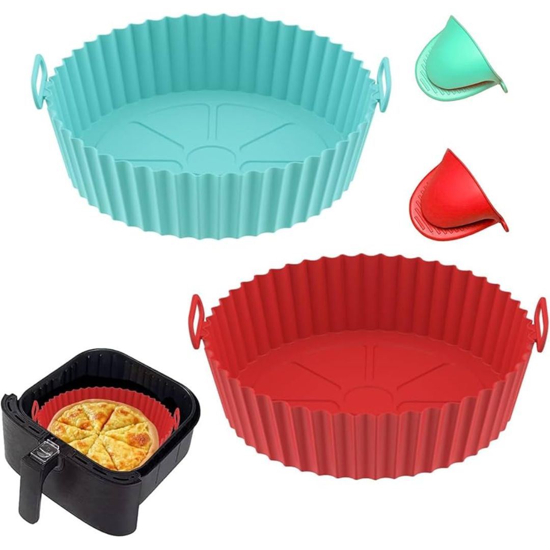 Pack 2 Bandeja Molde Silicona Antiadherente Freidora Air Fryer