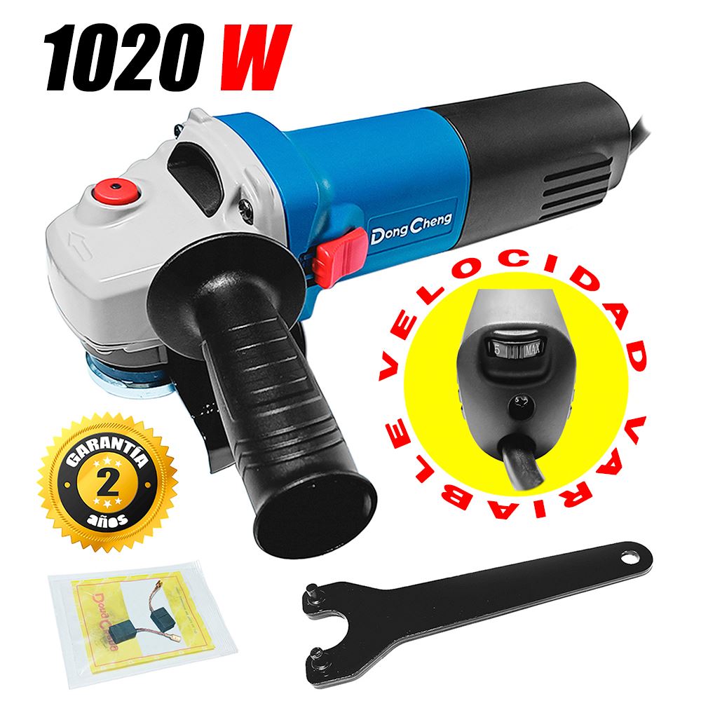 Amoladora Eléctrica Industrial 4.5″ Dongcheng DSM07-115 1020W Velocidad Variable