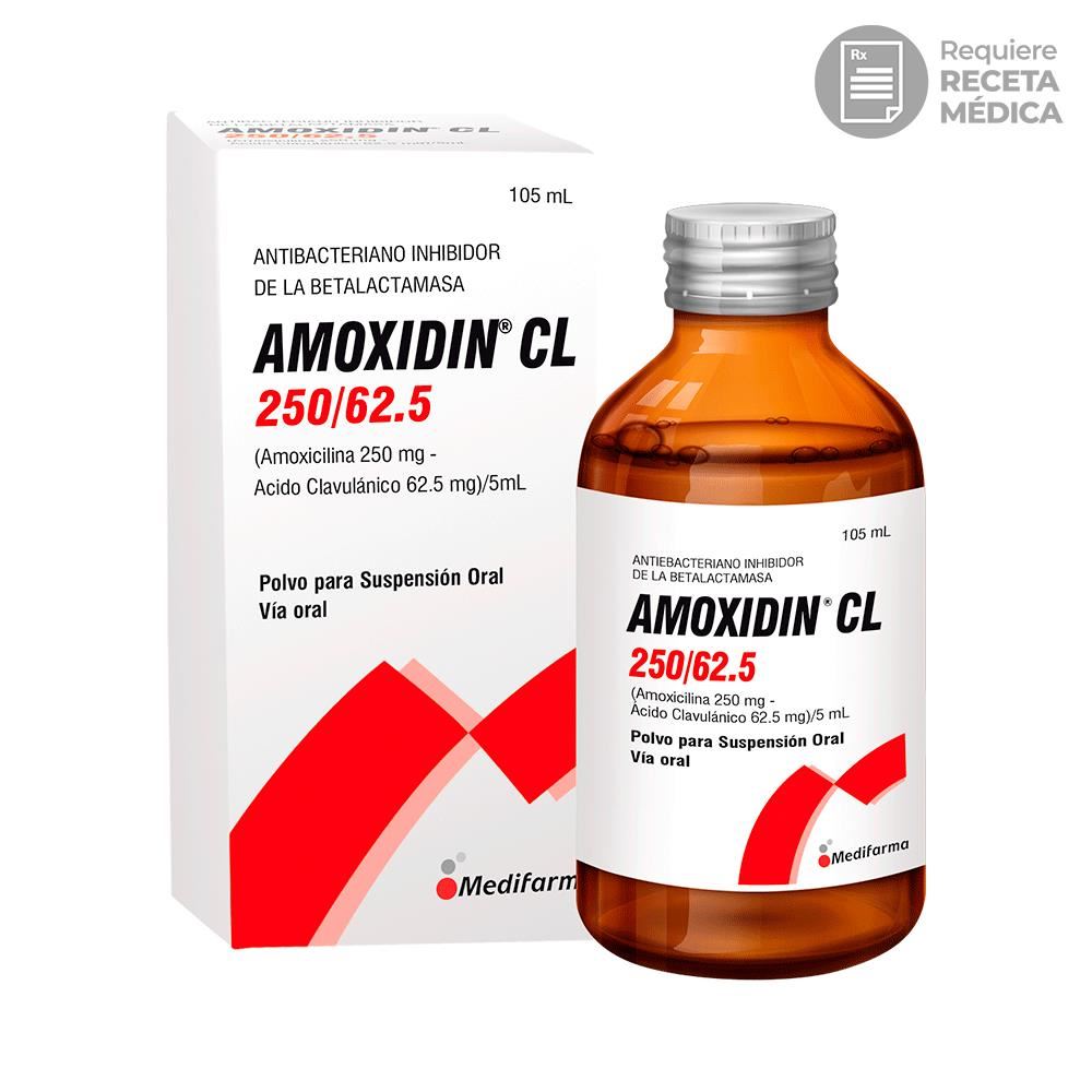 Amoxidin CL 250/62.5 (250 mg/62.5 mg/5 mL) Polvo para Suspensión Oral