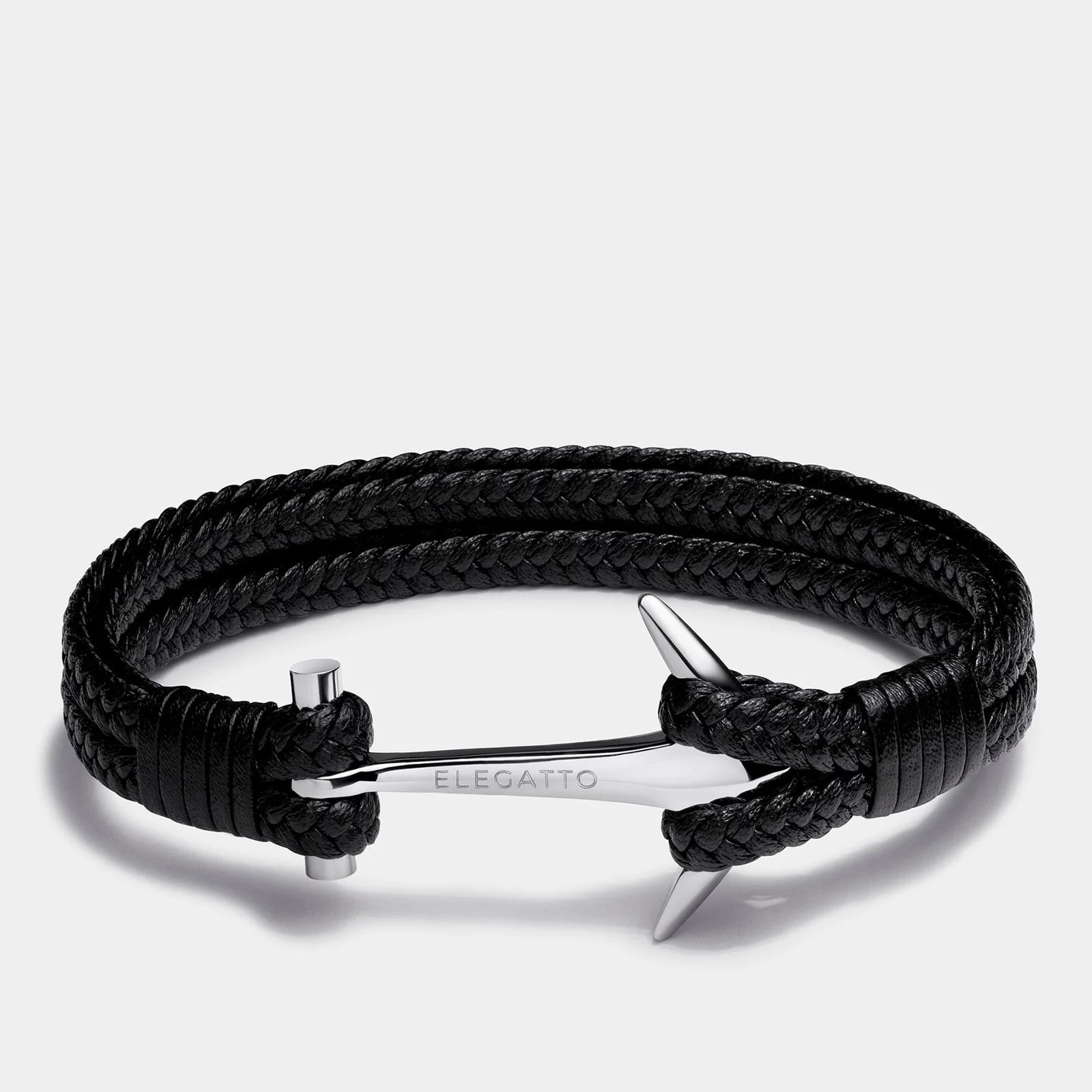 Pulsera Elegatto Ancla duo de cuero italiano