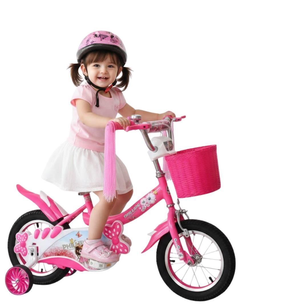 Bicicleta Campera Aro 12 «ANNE» con Canasta Light Pink