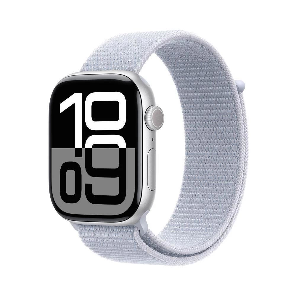 Apple Watch Series 10 GPS 46mm Silver Sport Loop Blue Cloud