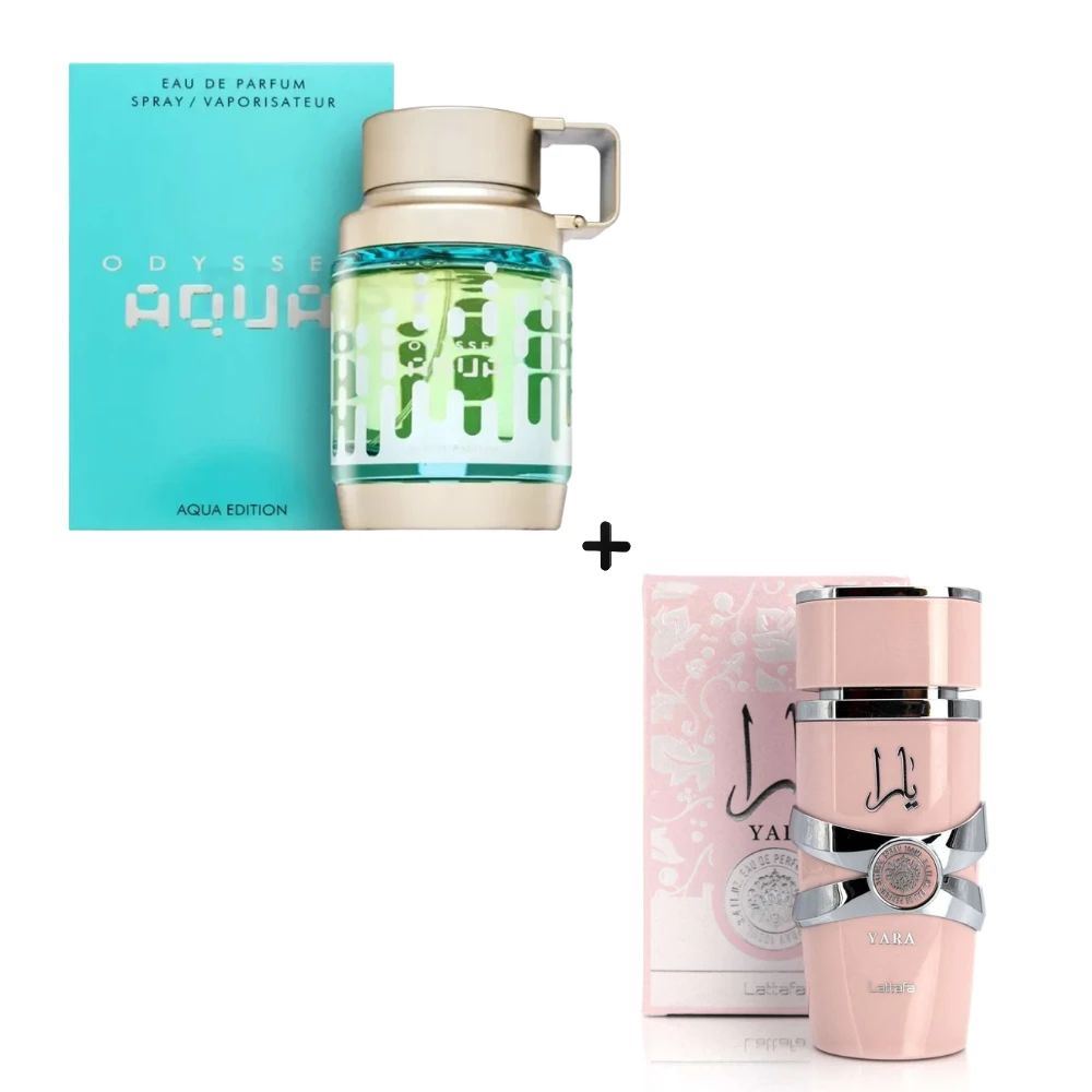 Pack Perfumes Árabes Odyssey Aqua 100ml + Yara Rosa 100ml