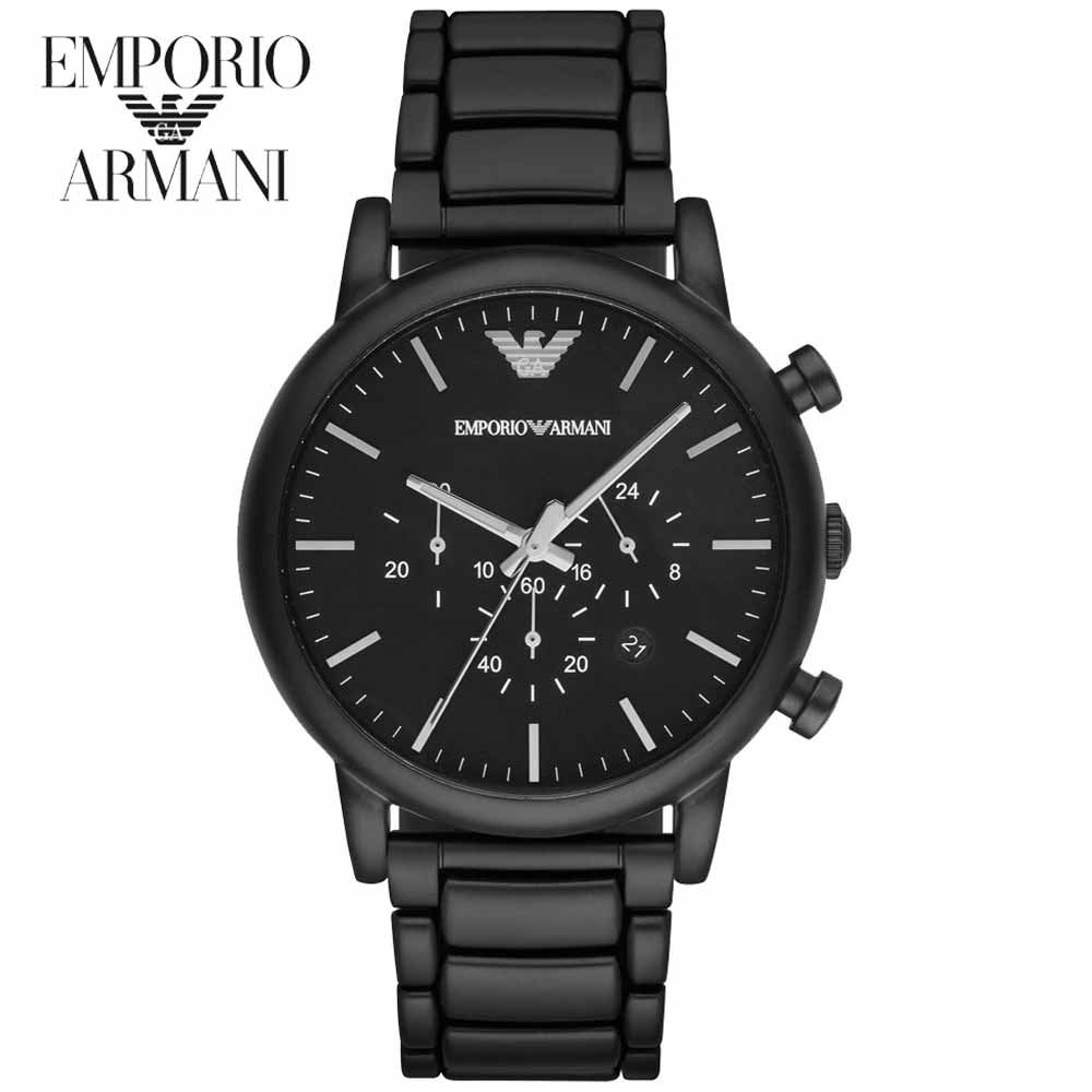 Reloj Emporio Armani Luigi AR1895 Fecha Cronometro Acero Inoxidable Negro Mate