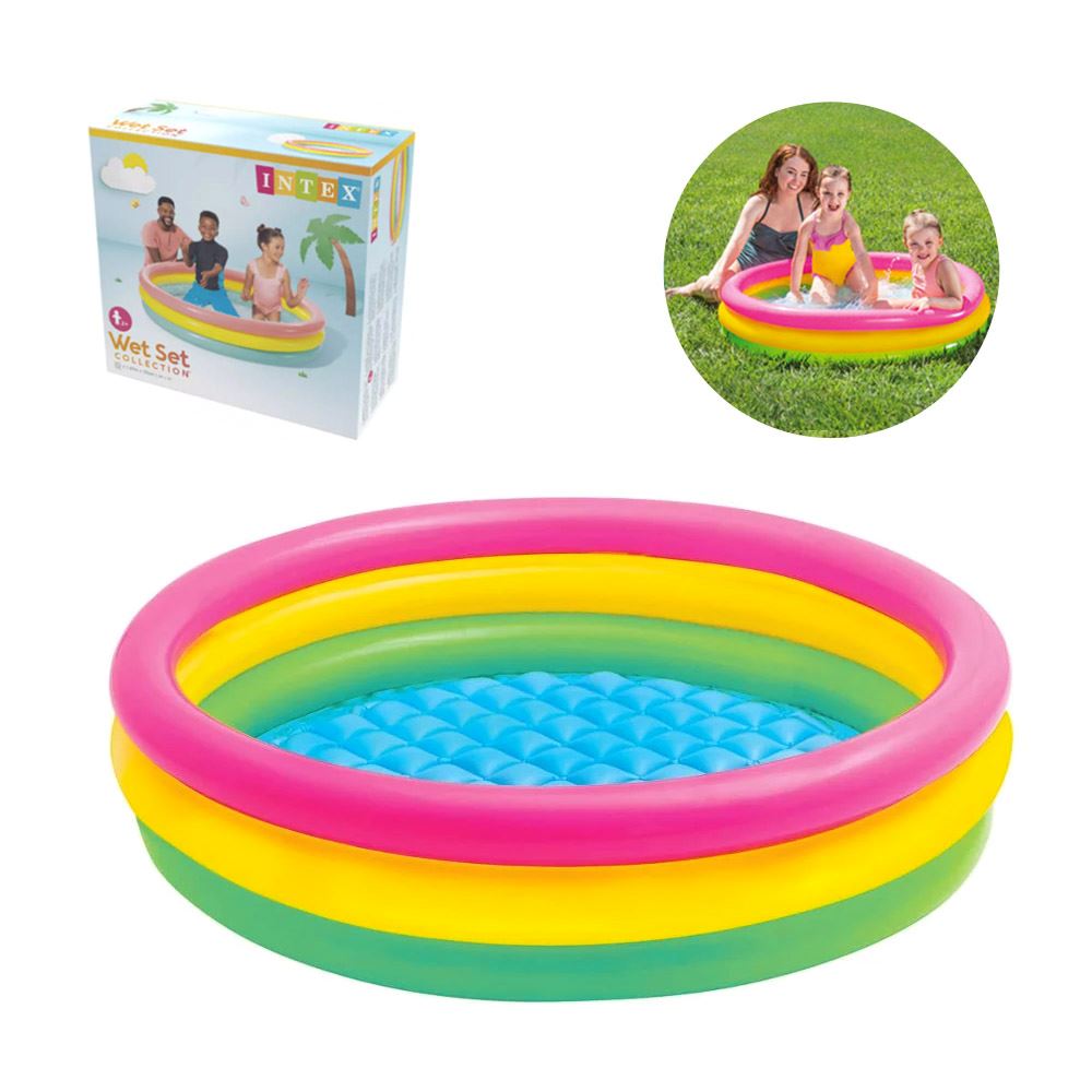PISCINA INFLABLE ARCOIRIS 330 LITROS 147 X 33 CM INTEX
