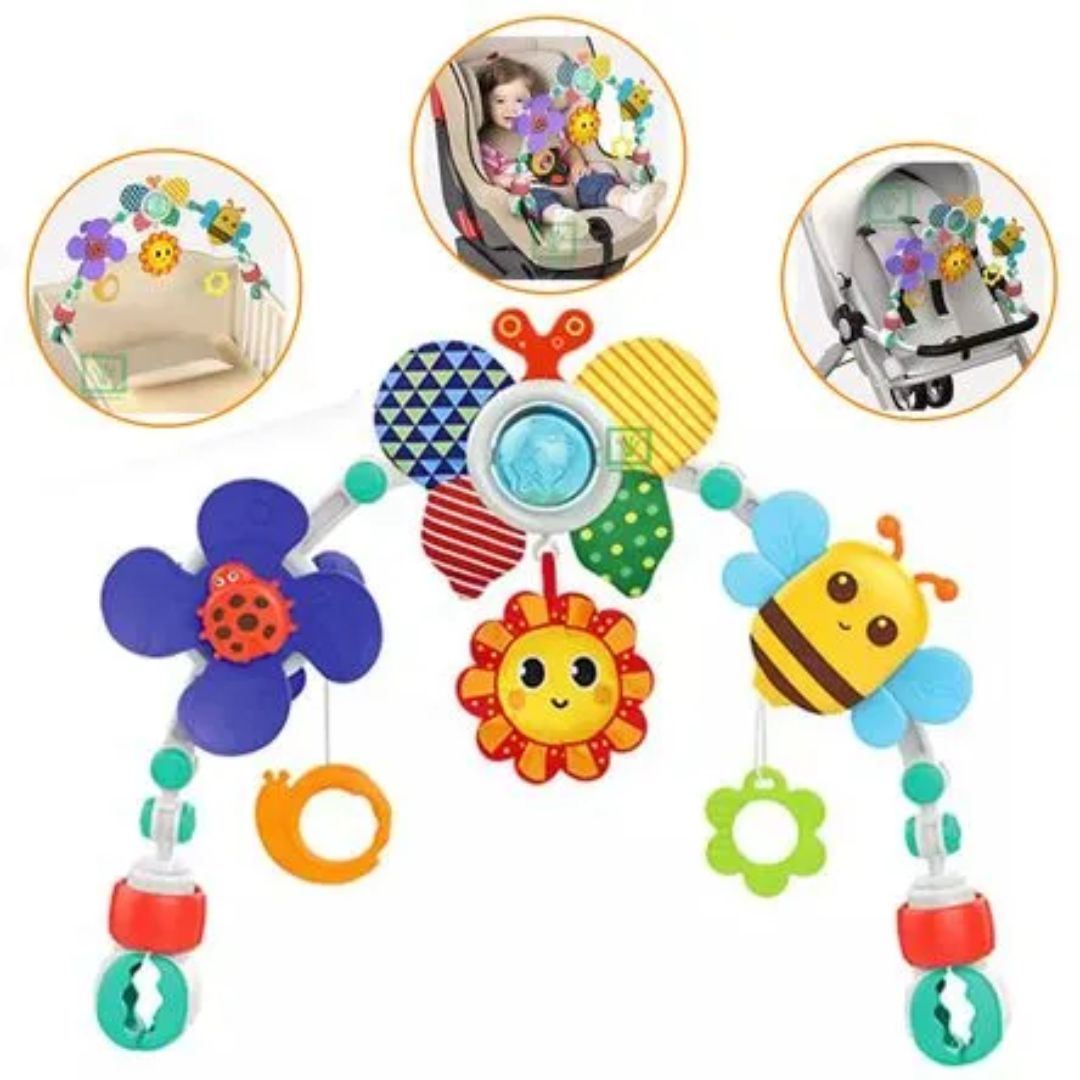 Arco sonajero Móvil de Estimulación Bebé Para Coche Cuna Silla - multicolor