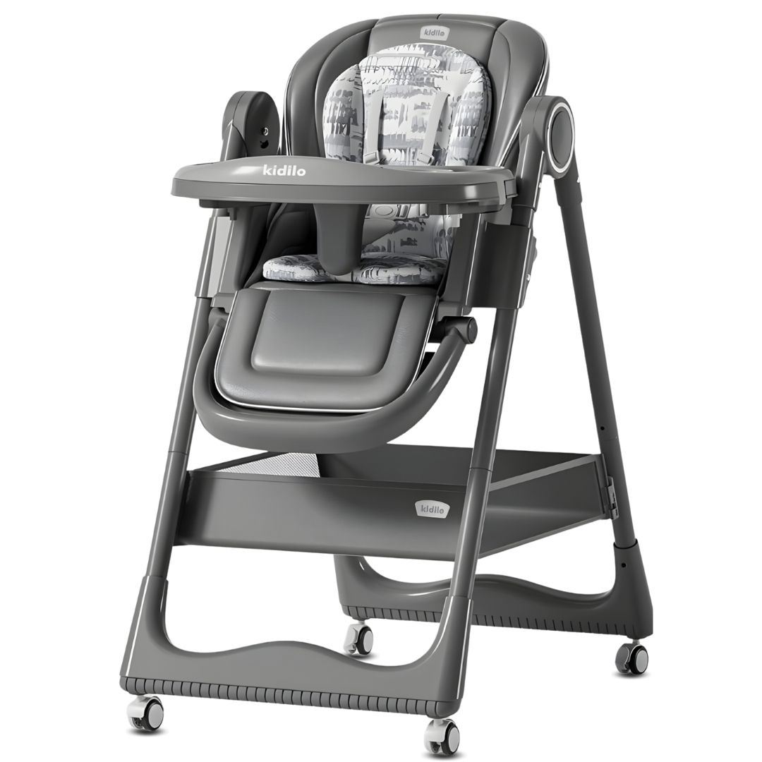 Silla de Comer Plegable «ARELY» Kidilo de Lujo Gray