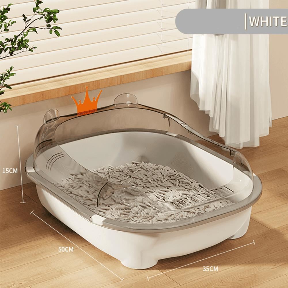 ARENERO PARA GATO CON CORONA COLOR BLANCO INCLUYE PALA