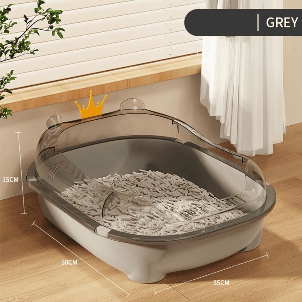 ARENERO PARA GATO CON CORONA COLOR GRIS INCLUYE PALA