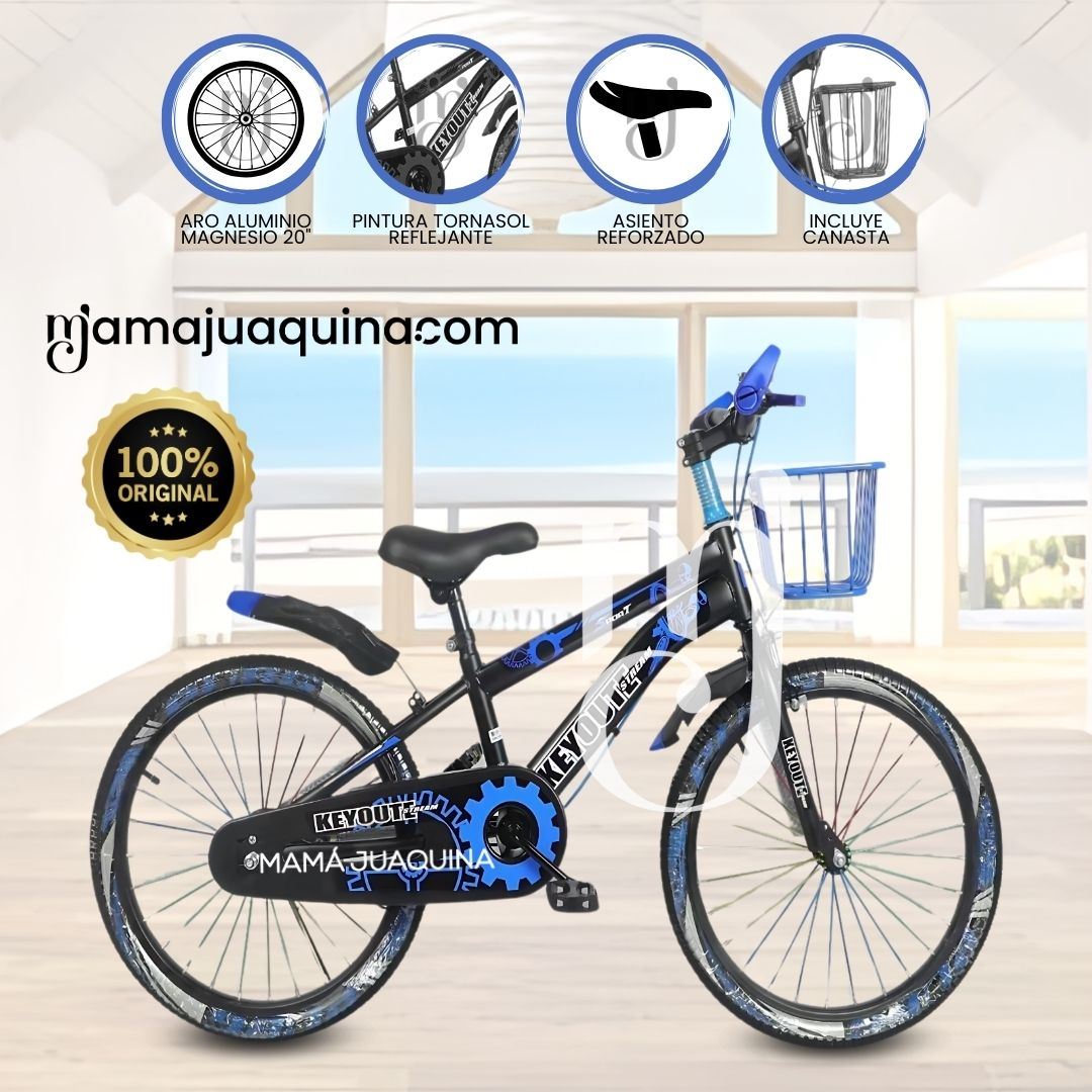 Bicicleta Deportiva Aro 20 «ASHVIN II» con Canasta Azul