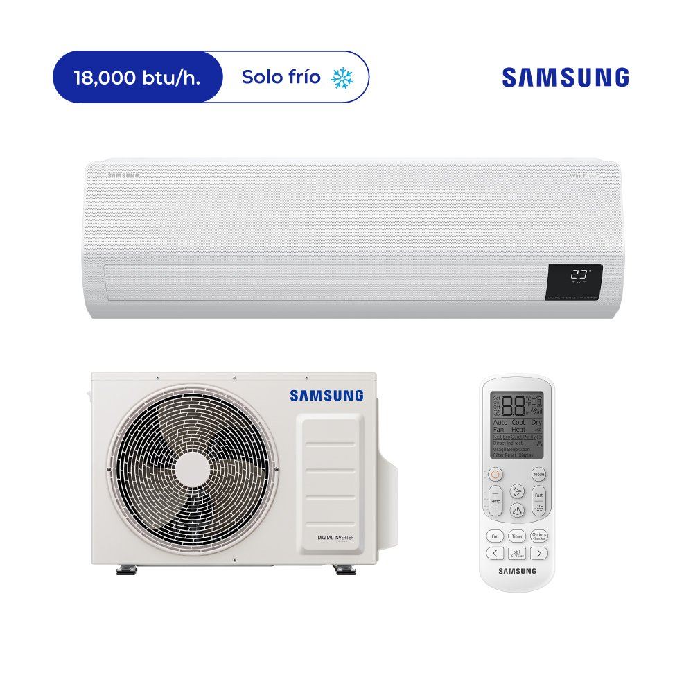 Aire Acondicionado Samsung Split Windfree De 18,000 BTU/H Inverter Frío Solo