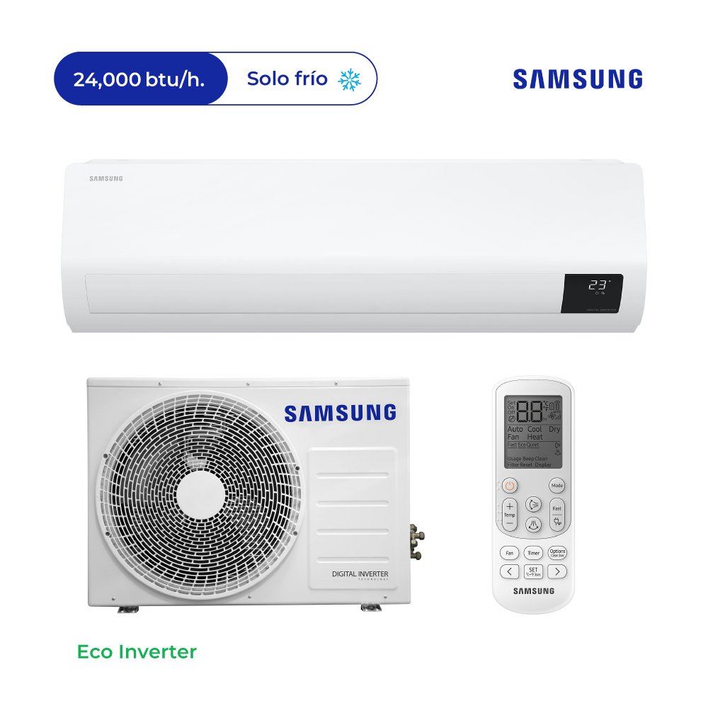 Aire Acondicionado Samsung Split De 24,000 BTU/H Eco Inverter Frío Solo
