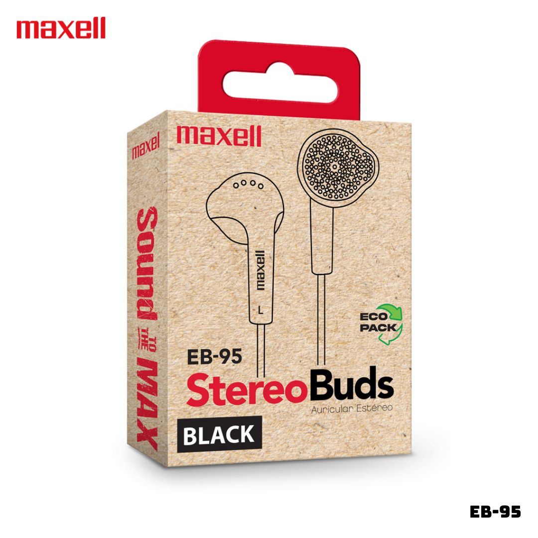 AUDIFONOS MAXELL ALAMBRICOS STEREO BUDS EB-95 - NEGRO