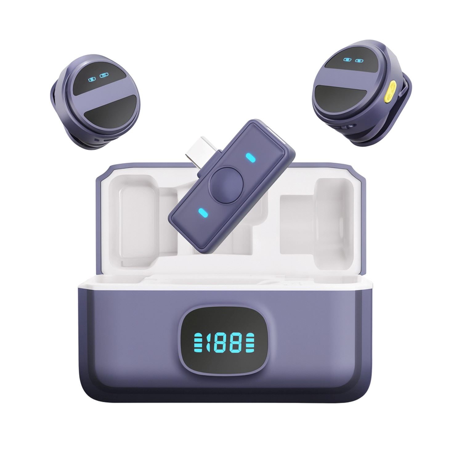 Micrófono Inalámbrico SX21 con Clip Magnético y Estuche de Carga Conexión Automática USB Tipo C