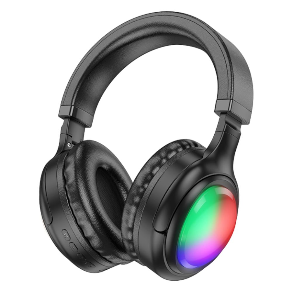 Auriculares Inalámbricos Hoco W48 Black Audífonos Bluetooth RGB con Micrófono