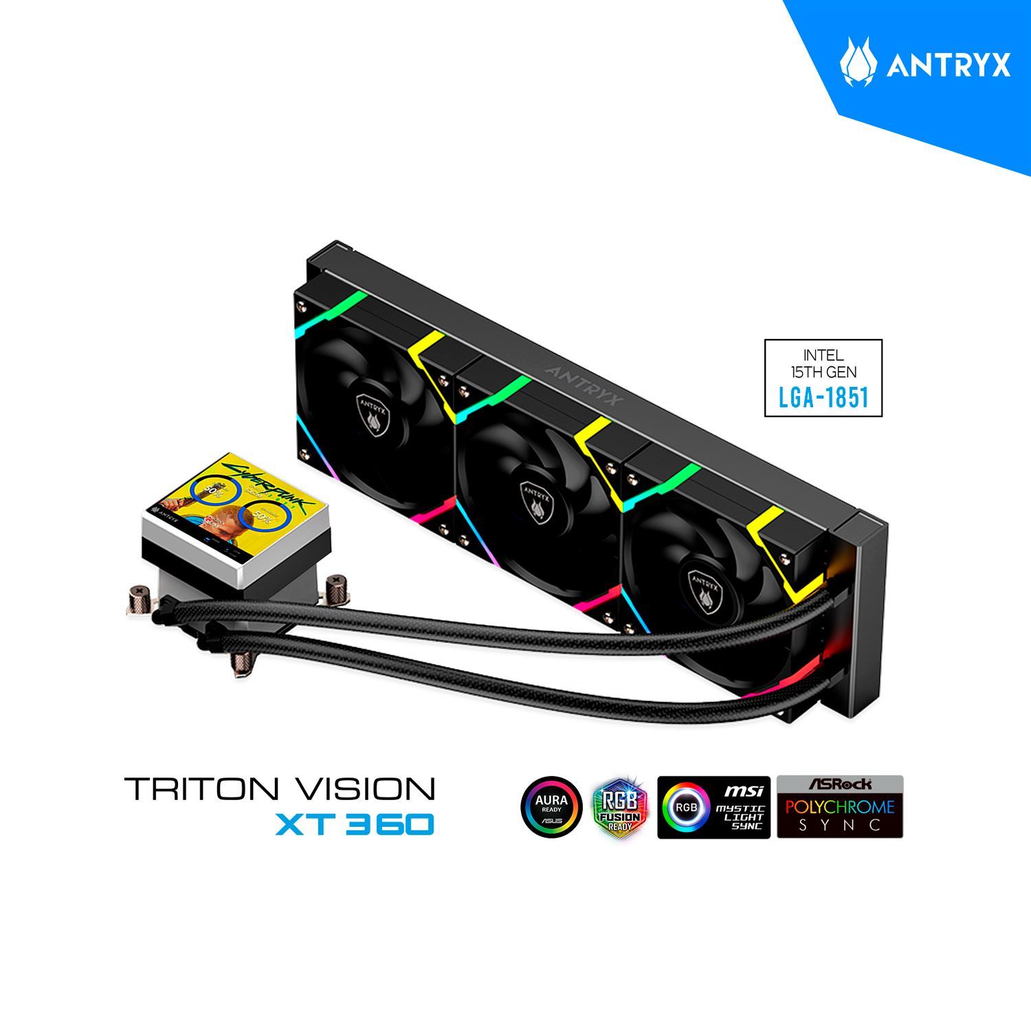 SISTEMA DE ENFRIAMIENTO LIQUIDO ANTRYX TRITON VISION XT360 BLACK ARGB (AWC-TVXT360K)