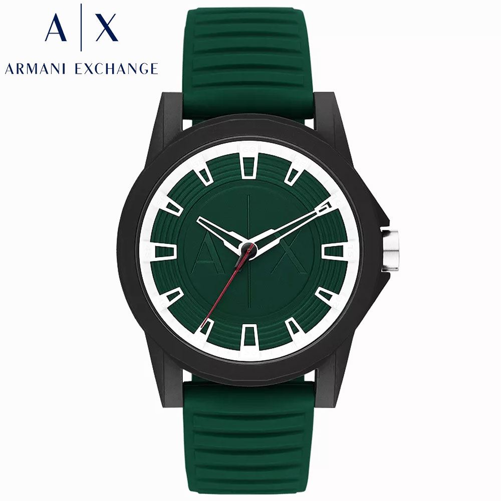 Reloj Armani Exchange Outerbanks AX2522 Corra de Silicona y Dial Verde