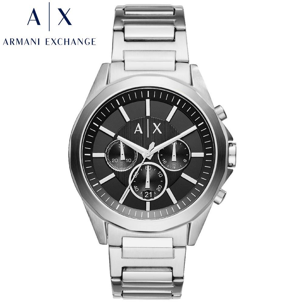 Reloj Armani Exchange Drexler AX2600 Cronómetro Acero Inoxidable Dial Negro