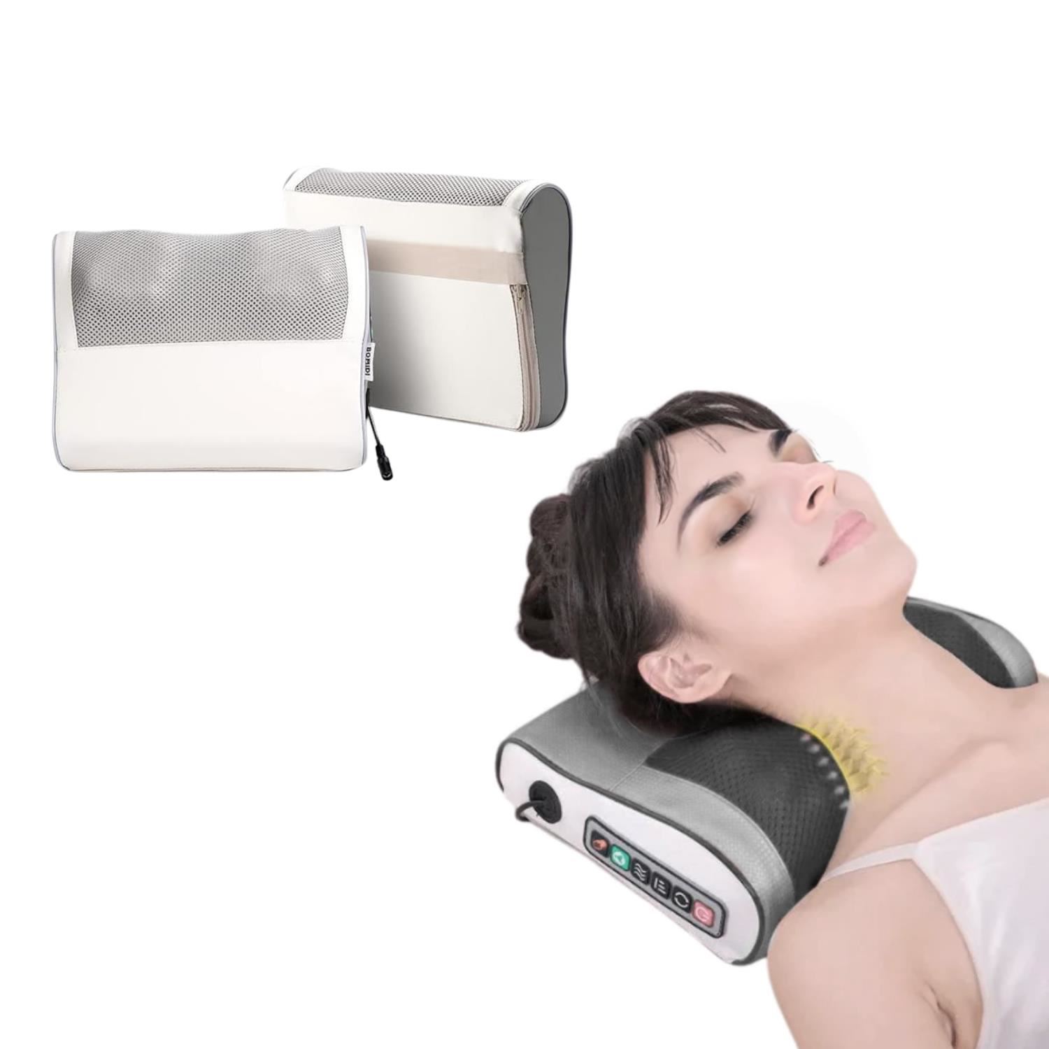 Almohada Masajeadora Eléctrica Espalda Bomidi Mp1  Blanco