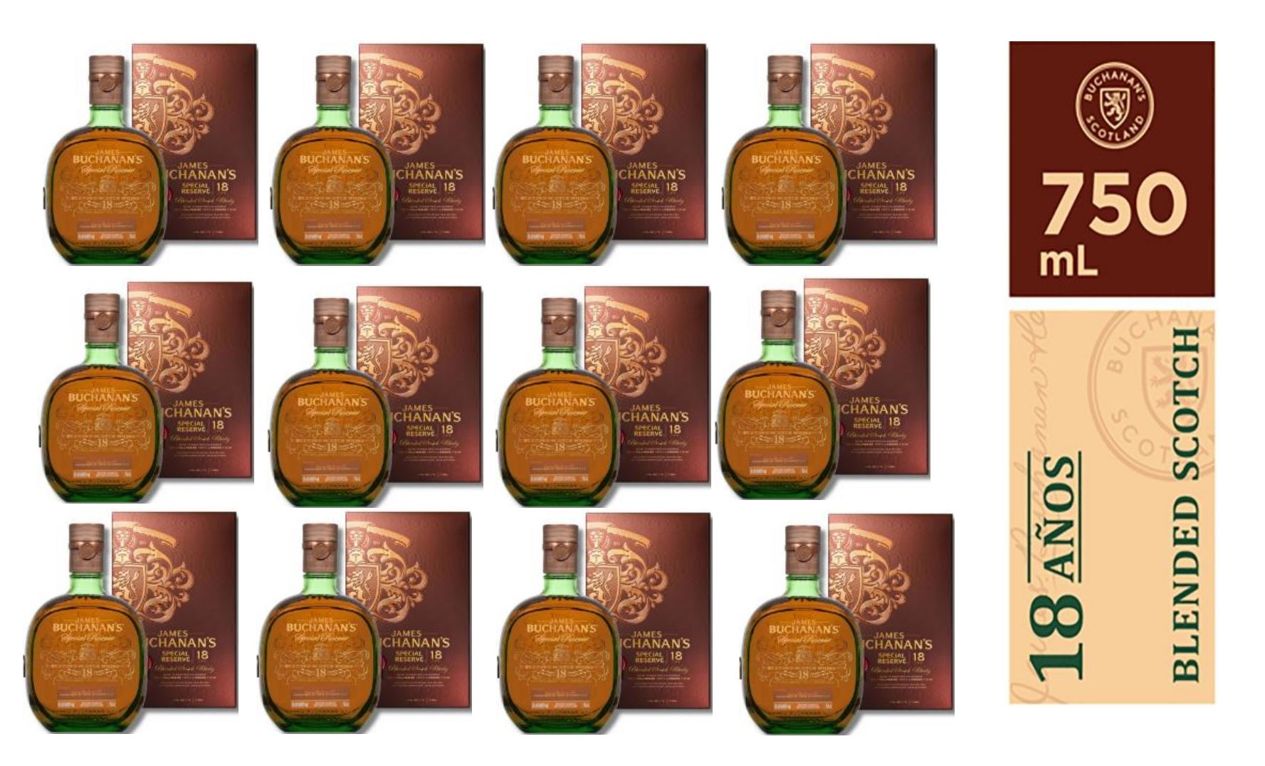 Whisky BUCHANANS 18 años 750ml - 12 UND
