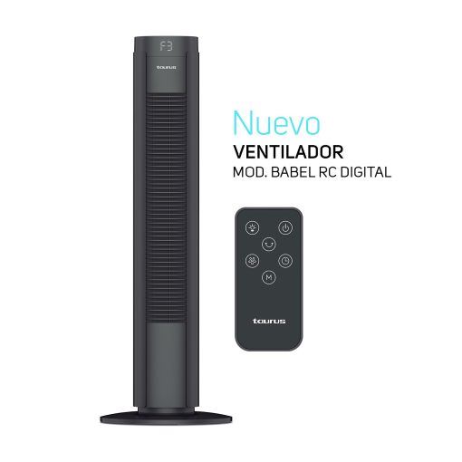 Ventilador De Torre, 4 Velocidades, 50W Taurus BABEL RC DIGITAL