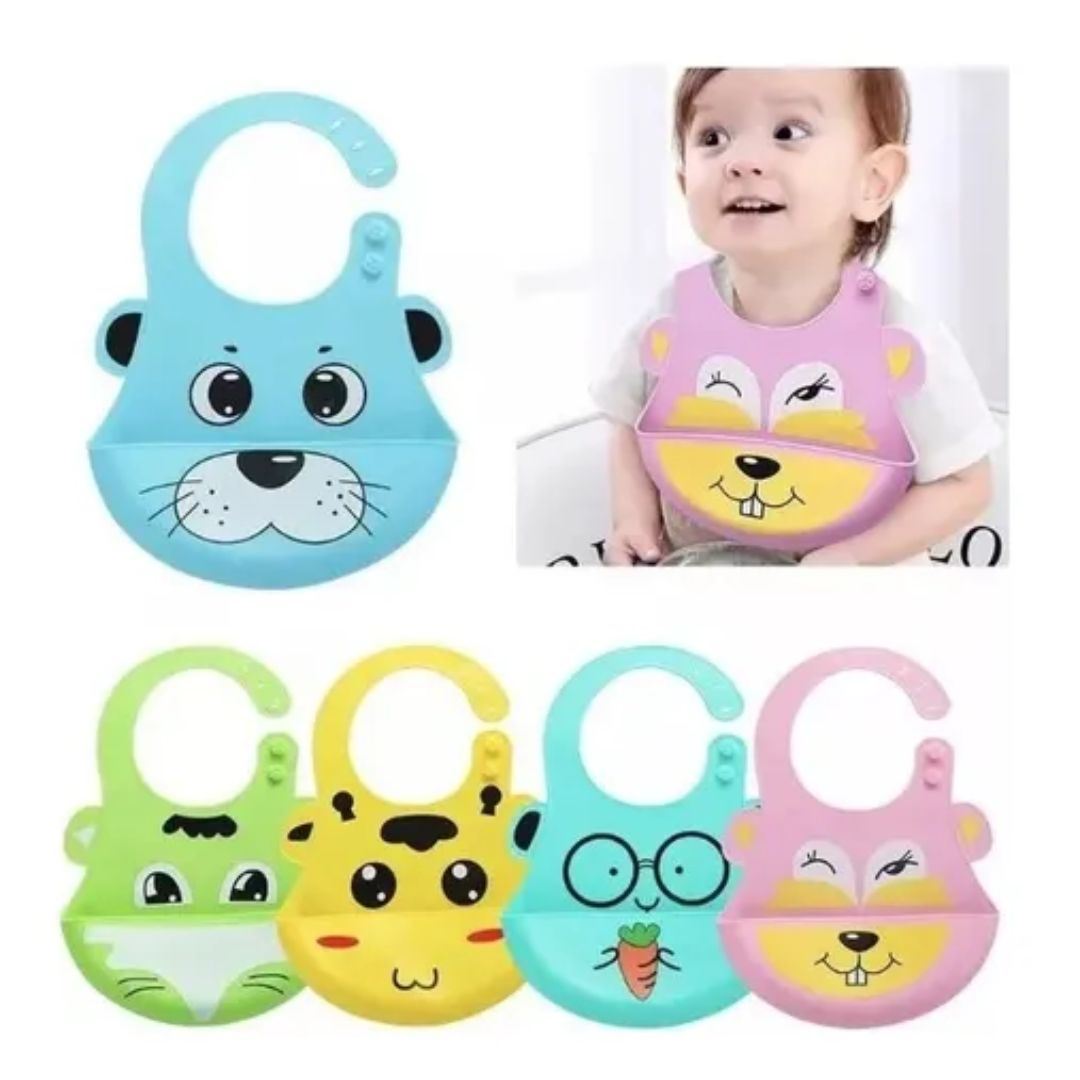 Babero para bebé 100% Silicona y antiderrames