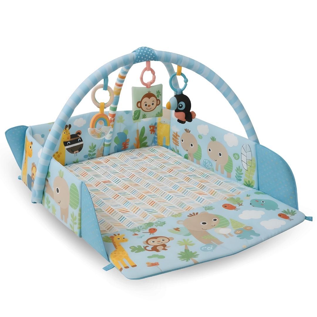 Gimnasio Interactivo y Alfombra «BABY JUNGLE» con Pelotas Blue