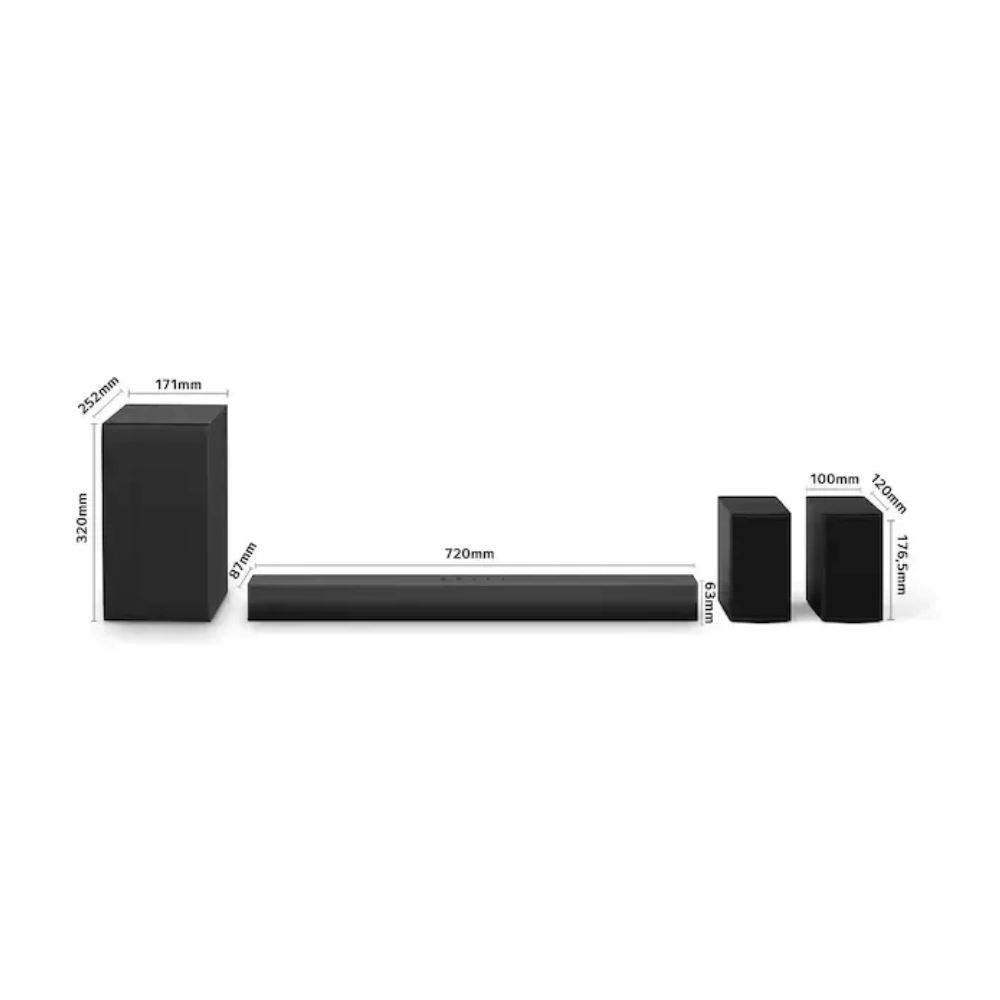 LG Soundbar S40TR 400W 4.1 Canales con Subwoofer y 2 Altavoces Traseros Bluetooth