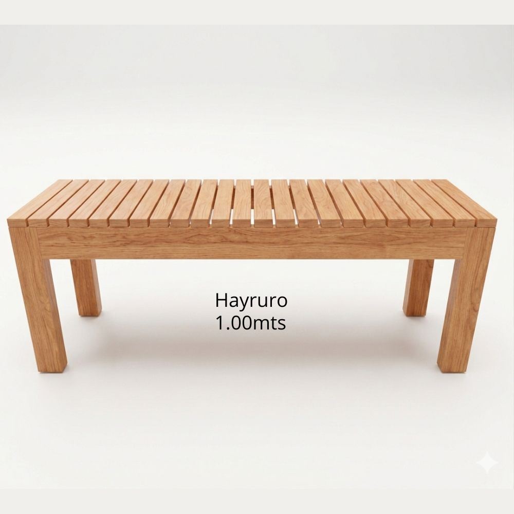 Banca de Madera Huayruro 100 cm – Conocido para Jardín y Terraza
